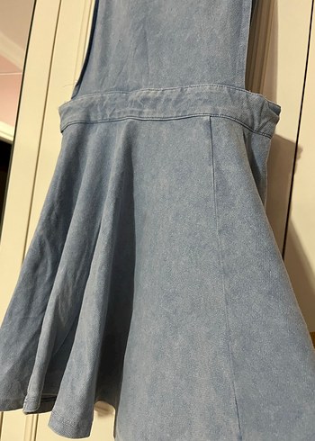 Kadın Mavi Kot Askılı Midi Tulum - Görsel 2