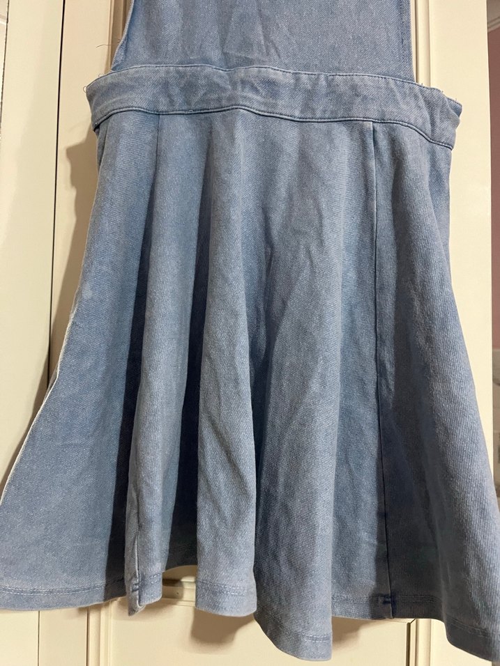 Kadın Mavi Kot Askılı Midi Tulum - Görsel 3