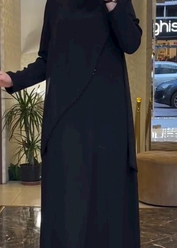 Siyah tesettür elbise - Görsel 5
