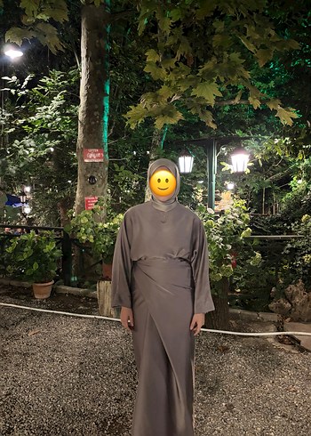 Gri Uzun Kollu Drapeli Kadın etekli takım - Görsel 4