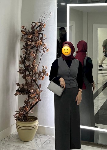 Gri Midi Kadın Takım Elbise