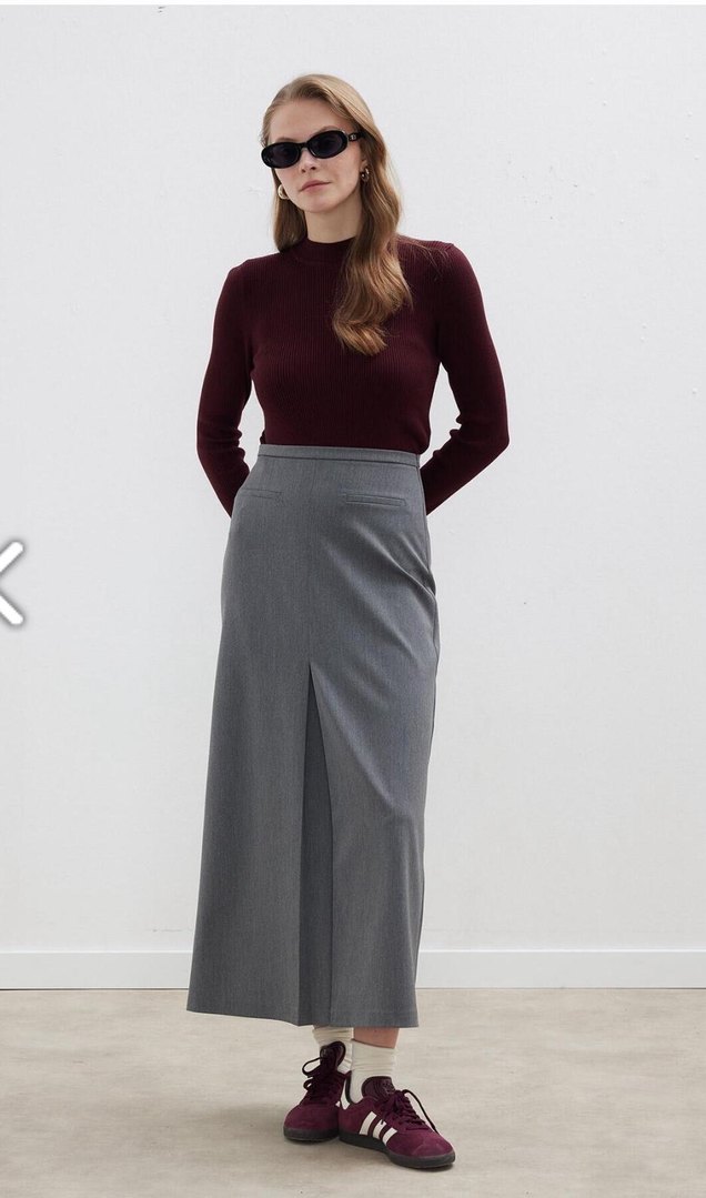 Gri Midi Kadın Takım Elbise - Görsel 5