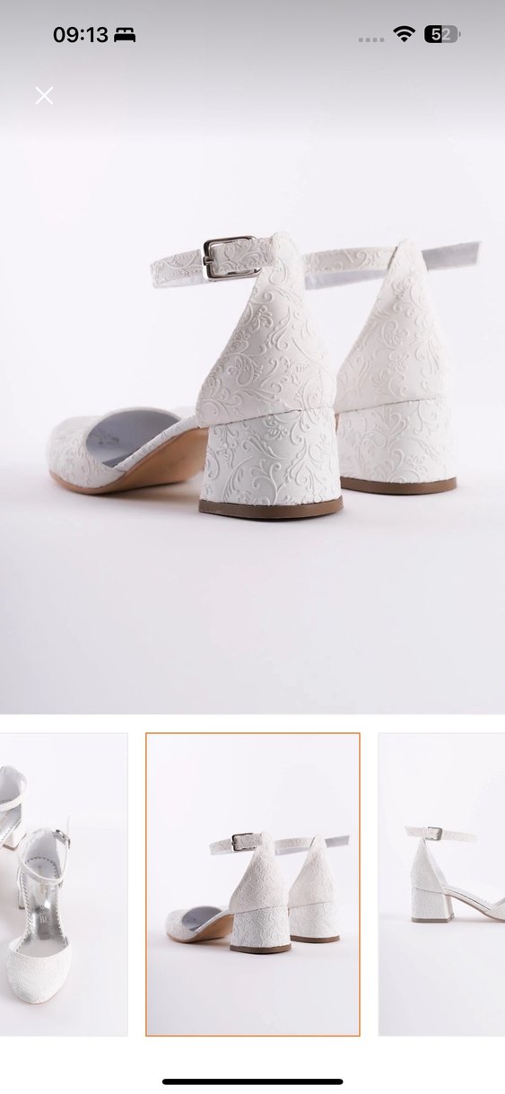 Beyaz Dantel Detaylı kız çocuk Topuklu Ayakkabı - Görsel 3