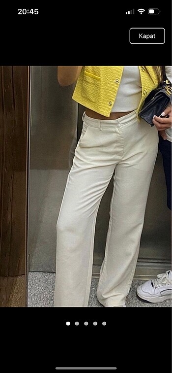 Zara beyaz kumaş pantolon