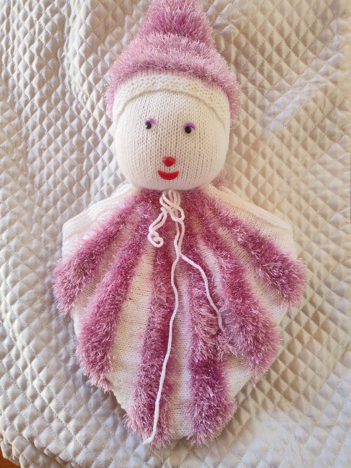 Pembe Tüylü Örgü poşetlik - Görsel 4