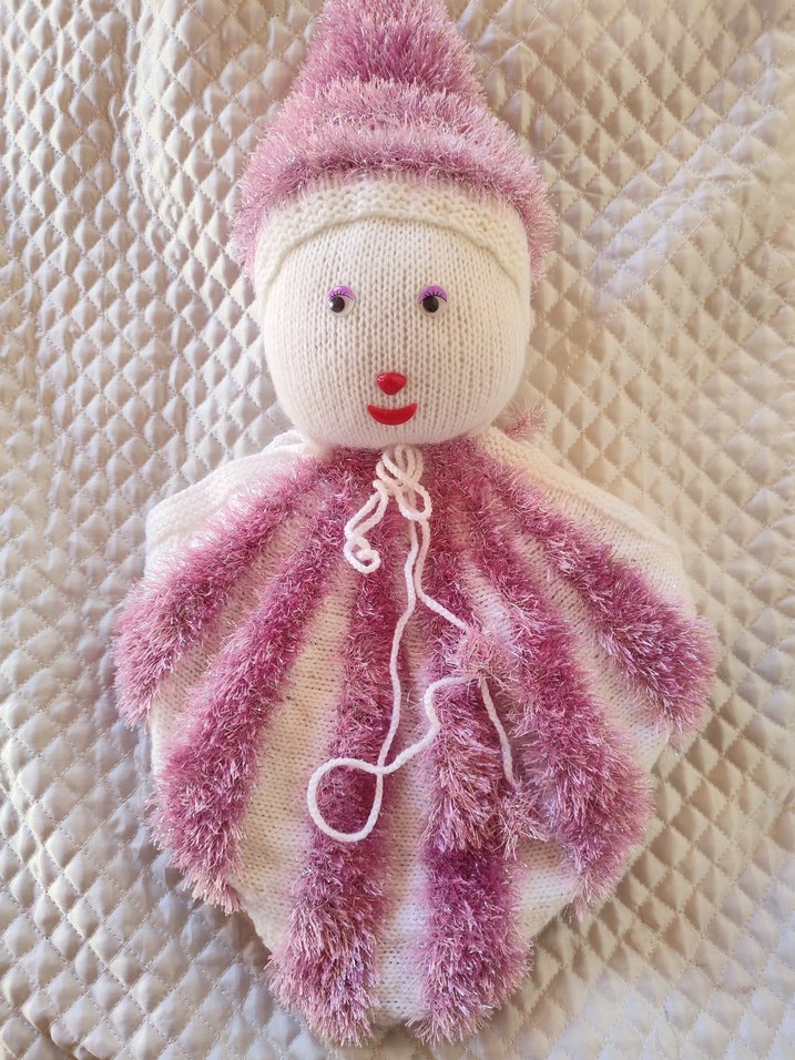 Pembe Tüylü Örgü poşetlik - Görsel 2