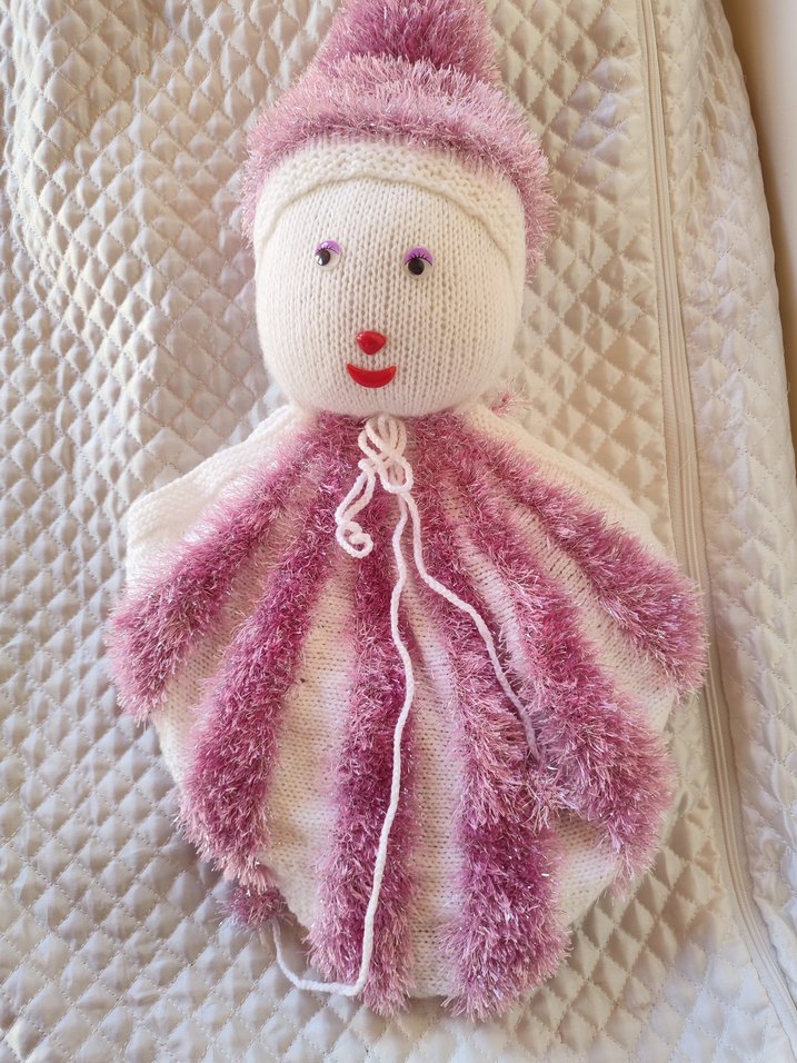 Pembe Tüylü Örgü poşetlik - Görsel 3