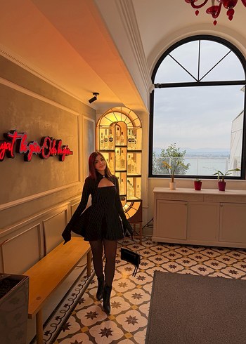 Siyah Mini elbise - Görsel 2