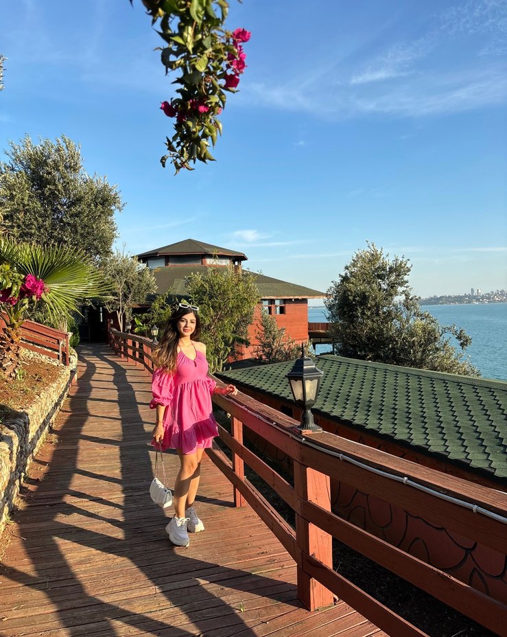 Mini Bohem Pembe Elbise - Görsel 3