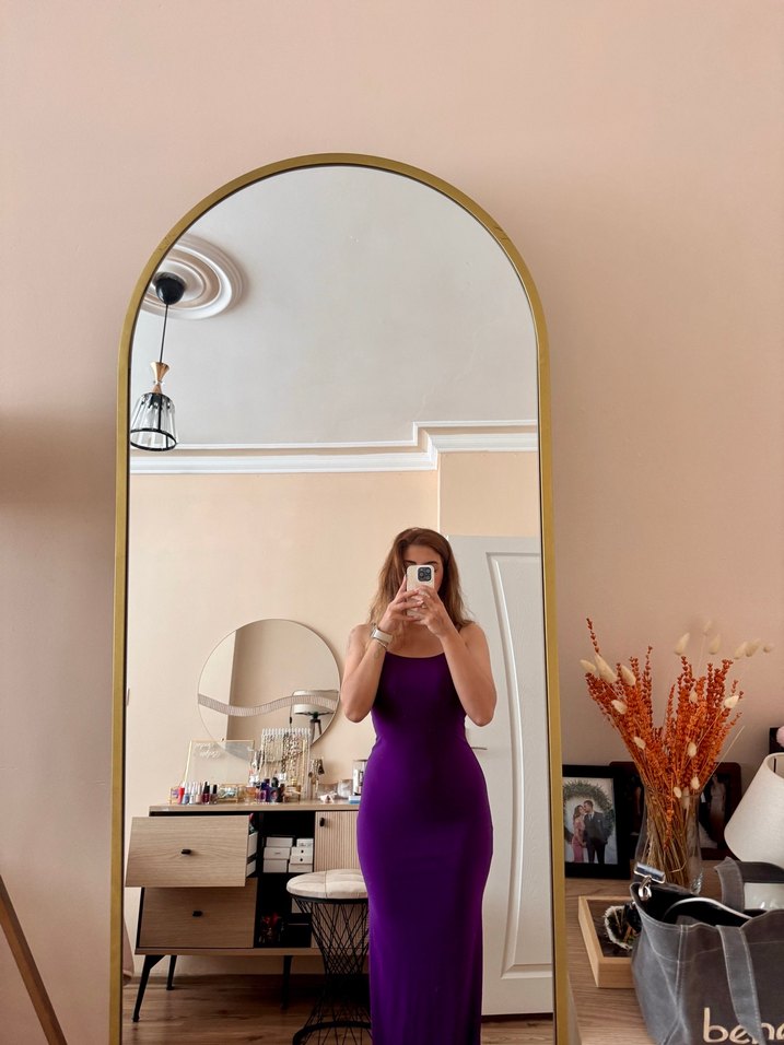 Mor Uzun Elbise - Görsel 2