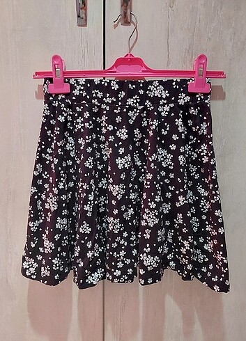 Çiçek Desenli Mini Etek