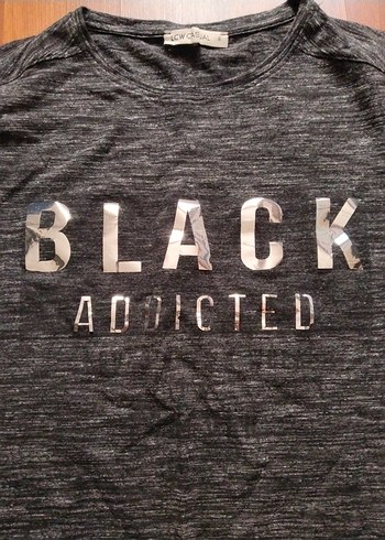 s Beden Siyah Baskılı Uzun Kollu Sweatshirt