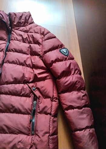 m Beden bordo Renk Bordo Fermuarlı kadın Kışlık Mont