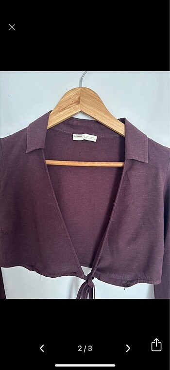 Pull and Bear Pull&Bear crop keten gömlek