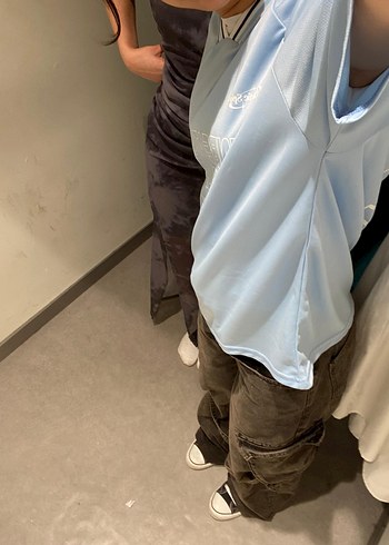 eskitilmiş siyah baggy pantolon