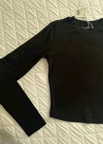 LC Waikiki Siyah Kadın pamuklu Basic Uzun Kollu body (crop)