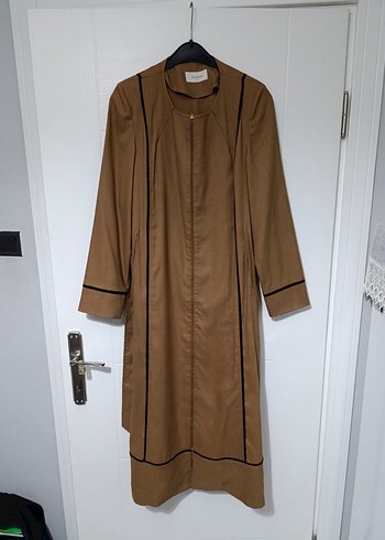 Kadın Bej Uzun Kollu Uzun Boy Pardösü - Görsel 2
