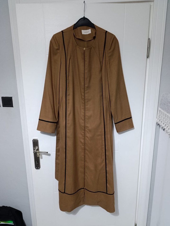 Kadın Bej Uzun Kollu Uzun Boy Pardösü - Görsel 2
