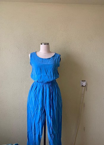 Kadın Mavi Salaş Tulum - Görsel 3