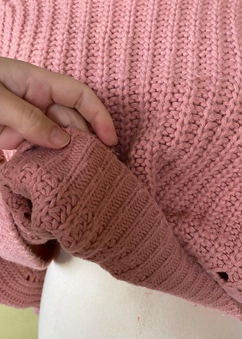 Pembe Balıkçı Yaka Örgü Kadın Kazak - Görsel 4