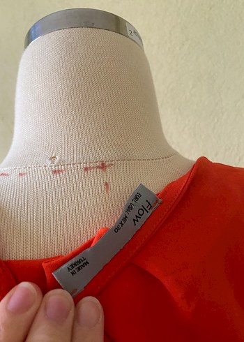 turuncu Uzun Kollu Midi Elbise - Görsel 6