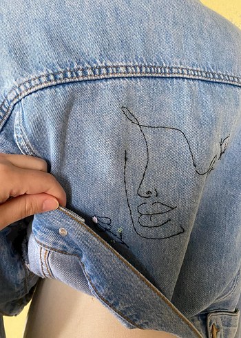Mavi Düğmeli Kadın Denim Ceket - Görsel 9