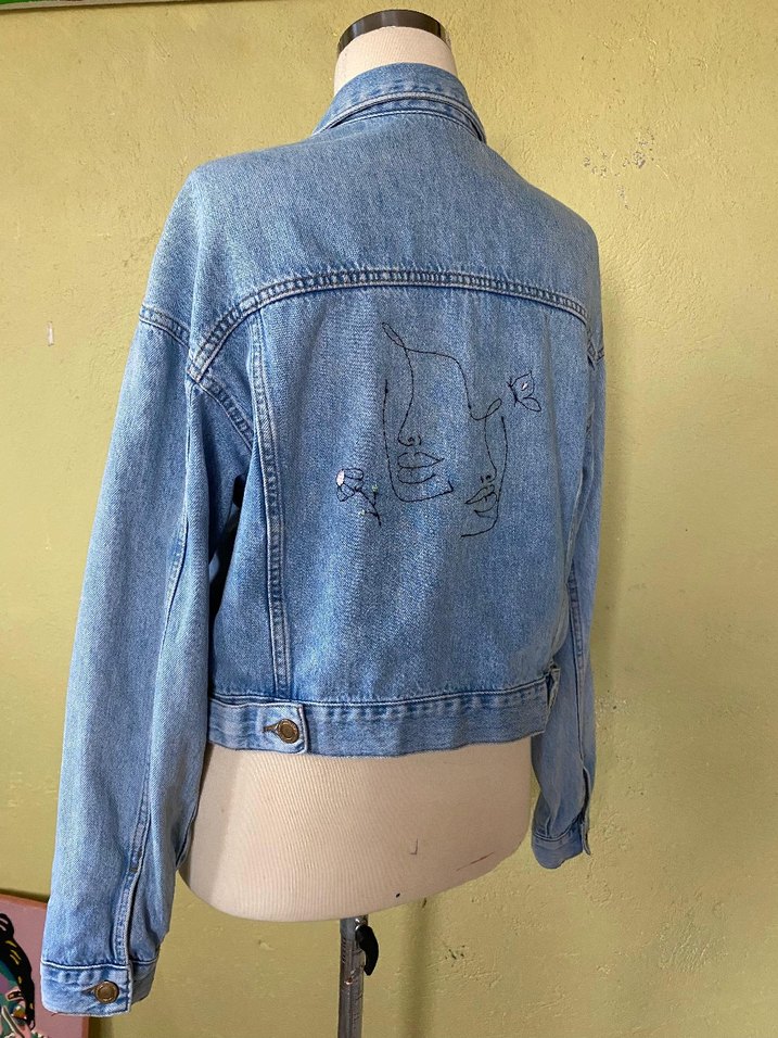 Mavi Düğmeli Kadın Denim Ceket - Görsel 4