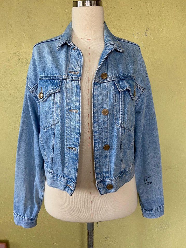 Mavi Düğmeli Kadın Denim Ceket - Görsel 2