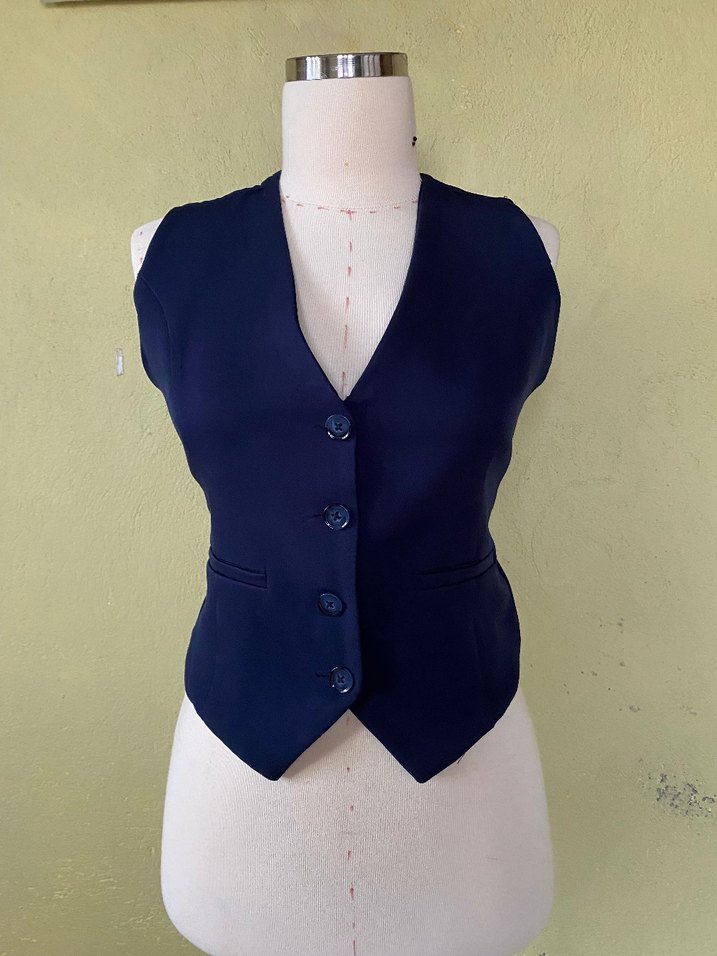 Lacivert Düğmeli Kadın Yelek - Görsel 5