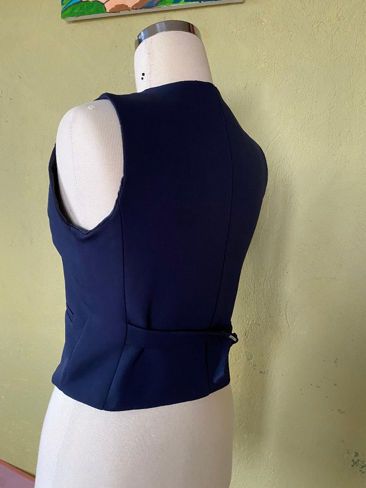 Lacivert Düğmeli Kadın Yelek - Görsel 4