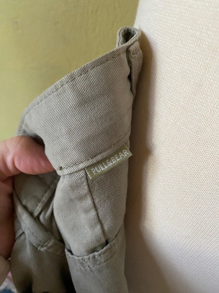 çağla yeşili Midi Bol Kesim Kadın Kot Pantolon - Görsel 3