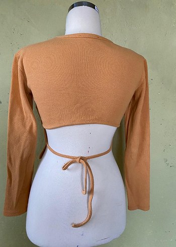 turuncu Uzun Kollu İnce Triko Kadın Kazak - Görsel 5