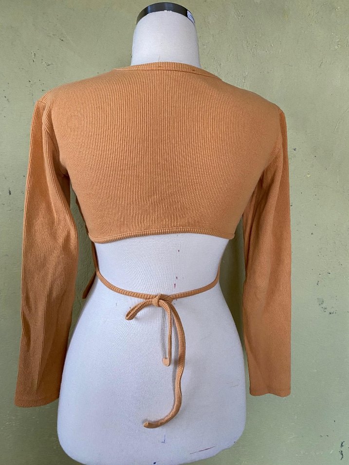 turuncu Uzun Kollu İnce Triko Kadın Kazak - Görsel 5