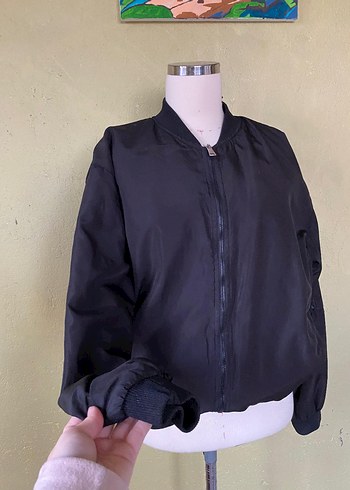 Siyah Fermuarlı Kadın Ceket - Görsel 3