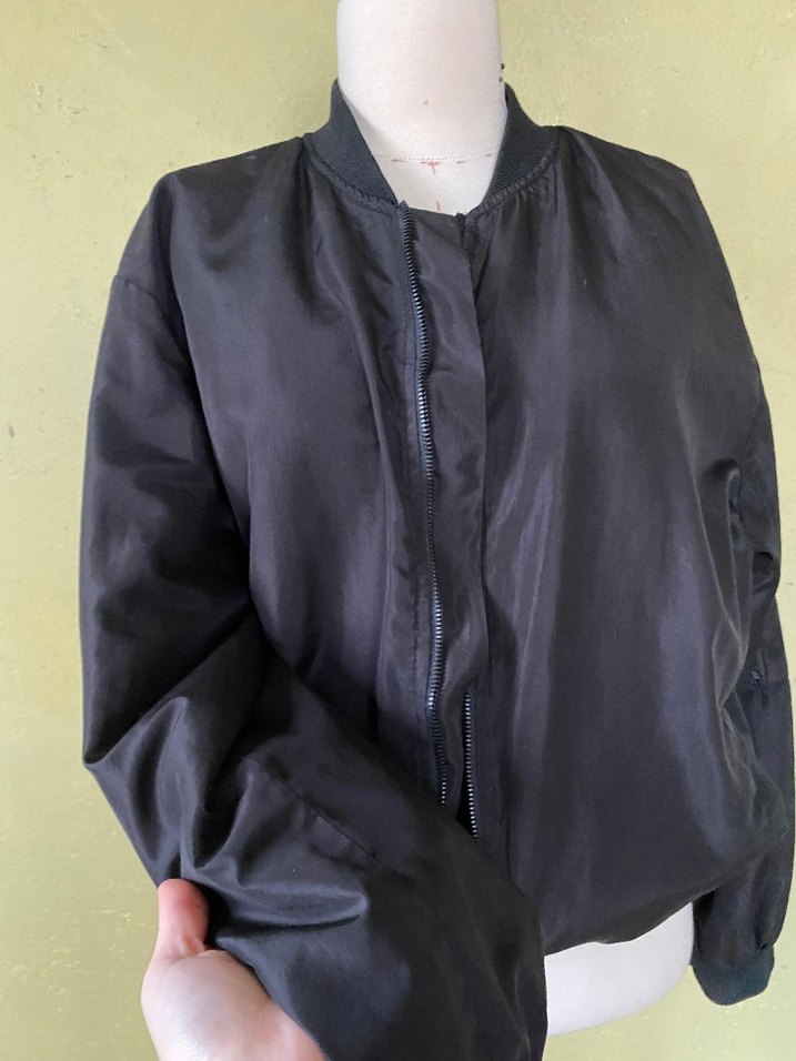 Siyah Fermuarlı Kadın Ceket - Görsel 5