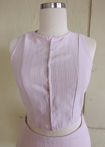 Pembe Kolsuz Mini Kadın Tulum - Görsel 4