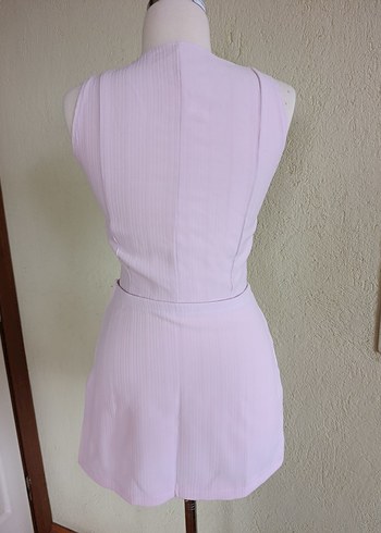 Pembe Kolsuz Mini Kadın Tulum - Görsel 8