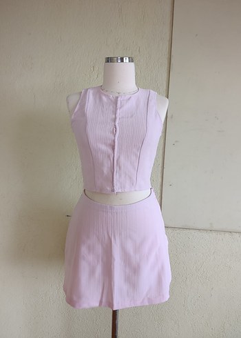 Pembe Kolsuz Mini Kadın Tulum - Görsel 9