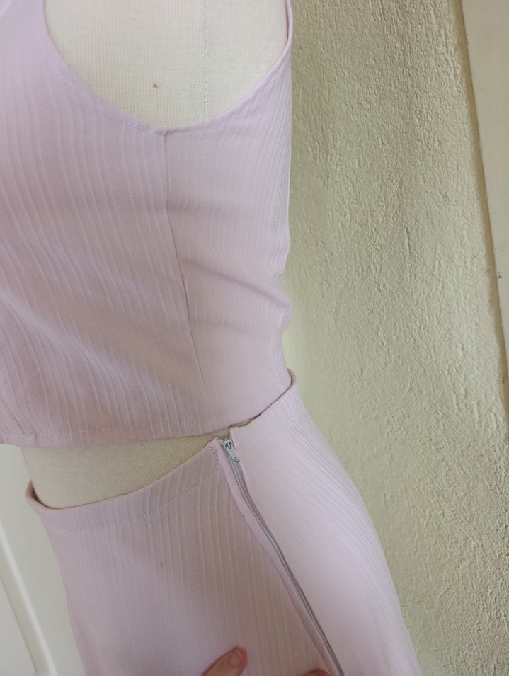 Pembe Kolsuz Mini Kadın Tulum - Görsel 5