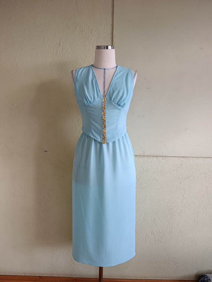 Mavi V Yaka ikili takım - Görsel 3