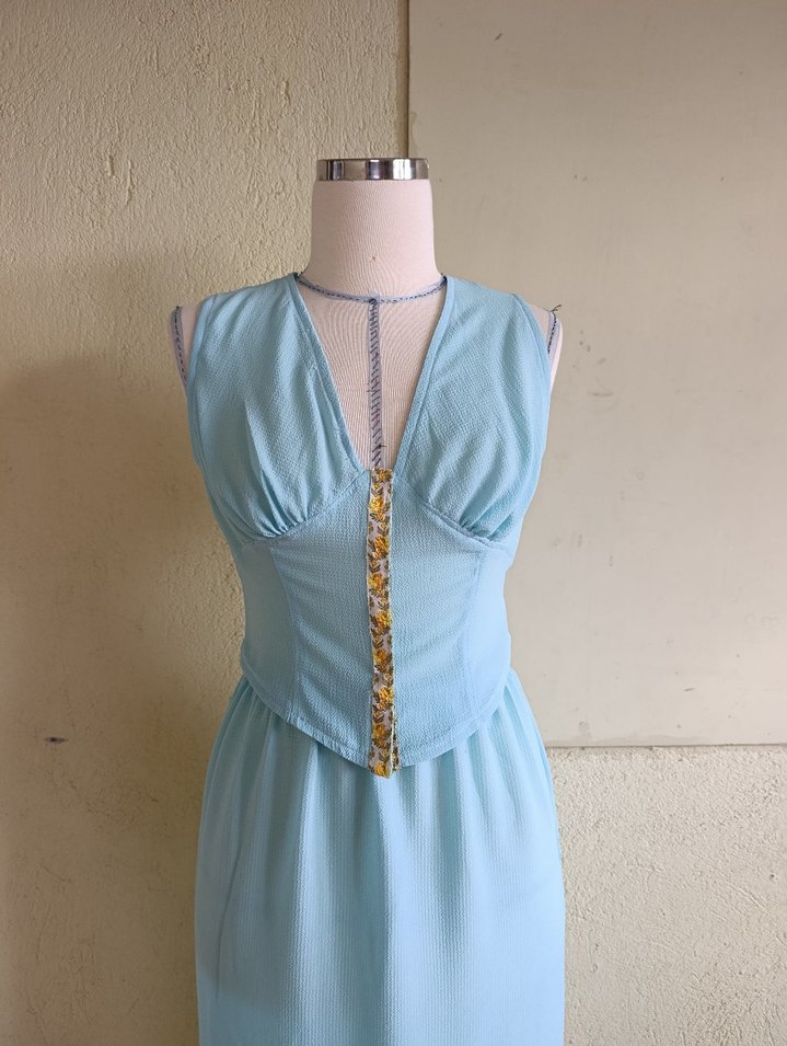 Mavi V Yaka ikili takım - Görsel 2