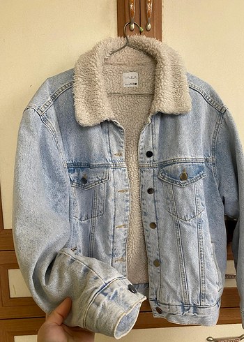 Kadın Peluş Detaylı Denim Ceket - Görsel 5