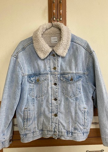 Kadın Peluş Detaylı Denim Ceket - Görsel 4