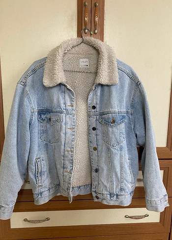 Kadın Peluş Detaylı Denim Ceket - Görsel 2