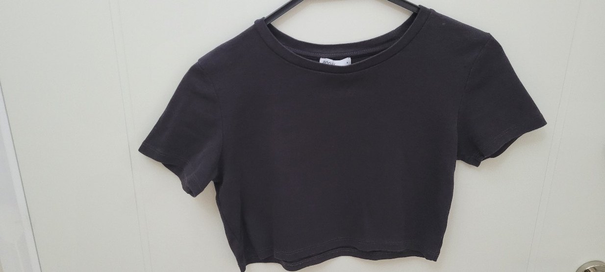 Füme renk (koyu kahverengi gibi) Kadın Süet Crop Top - Görsel 4