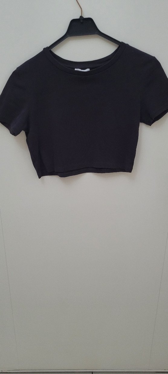 Füme renk (koyu kahverengi gibi) Kadın Süet Crop Top - Görsel 5