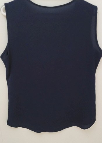 Lacivert V Yakalı Kolsuz Bluz - Görsel 3