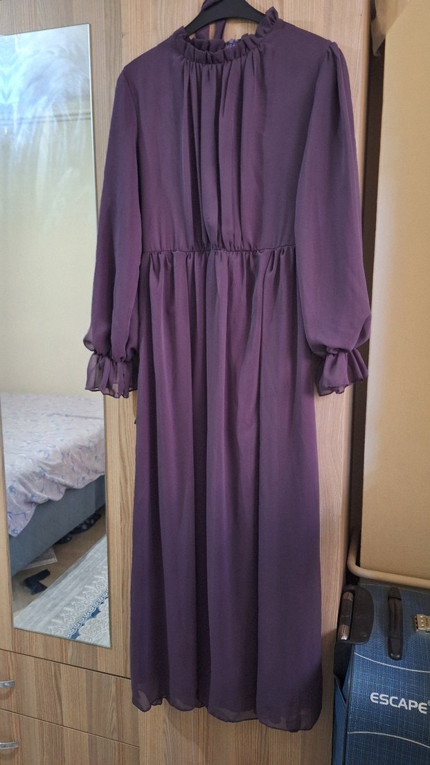 Diger Mor Uzun Kollu Uzun Elbise - Görsel 2