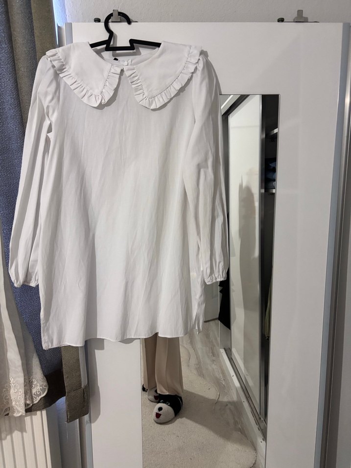 Beyaz Kadın Uzun Kollu tunik - Görsel 3