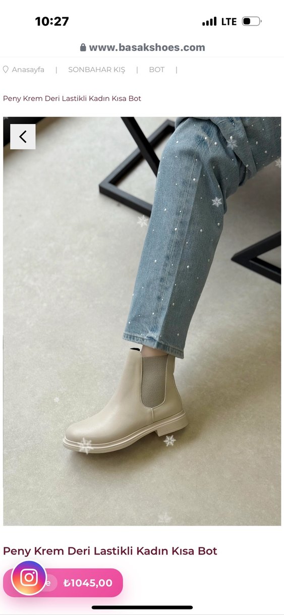 Bej Kadın Günlük Sokak Stili Bot - Görsel 2